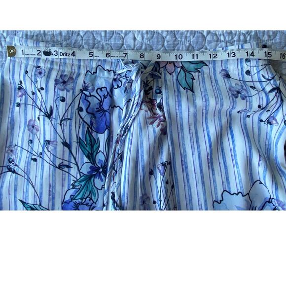 Anthropologie Greylin Wide Leg Pants Lined Stripes Floral Style KP5523A Size Med - Picture 9 of 15